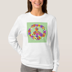 Camiseta Sinal de Paz Floral