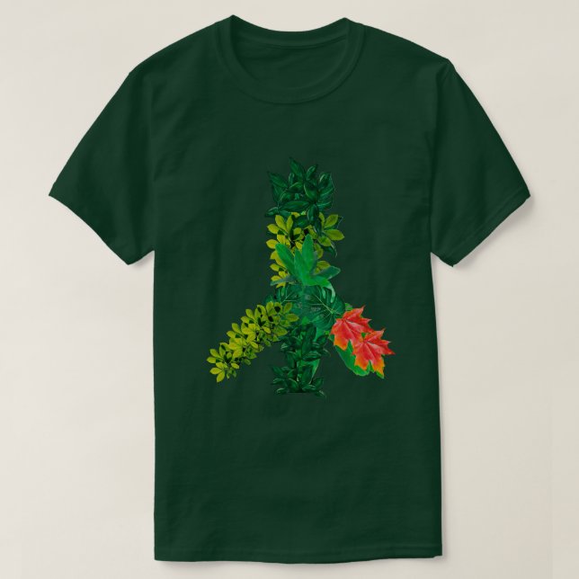 Camiseta Sinal de Paz Floral T-Shirt (Frente do Design)