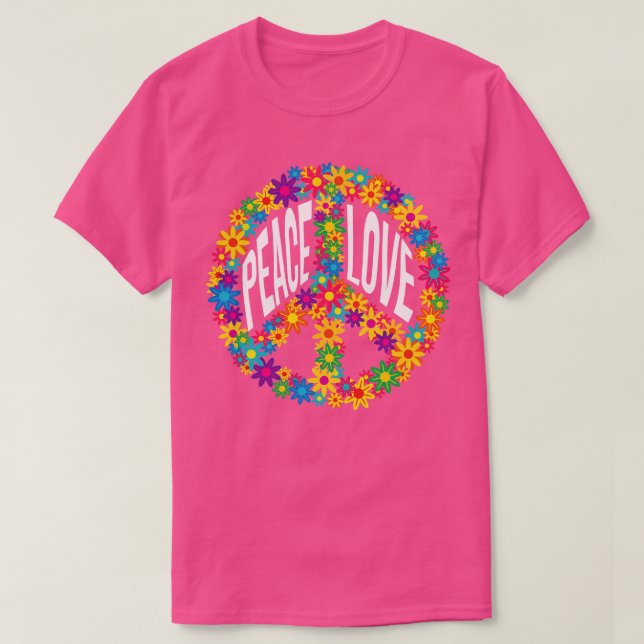 Camiseta Sinal de Paz Hippie Flor (Frente do Design)