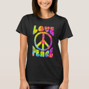Camiseta Sinal de Paz Love 60S 70S Tie Dye Peace Hippie