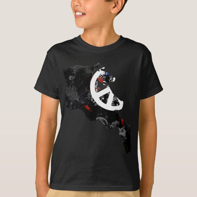 Camiseta Sinal de paz na moda de Arménia com mapa arménio (Frente)
