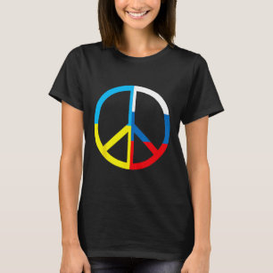 Camiseta Sinal de Paz na Ucrânia e Bandeira Russa - Paz Mun