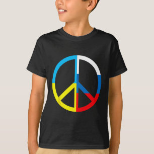 Camiseta Sinal de Paz na Ucrânia e Bandeira Russa - Paz Mun