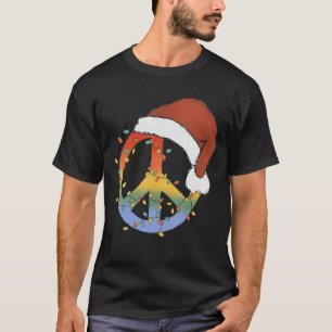 Camiseta Sinal de Paz Natal Hippie Luz Tie Dye Natal Alegre