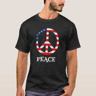 Camiseta Sinal de Paz Patriótico em 4 de julho