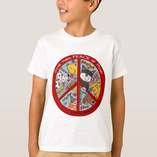 Camiseta Sinal de Paz Proteção Animal (Frente)