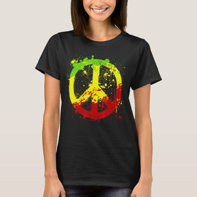 Camiseta Sinal de Paz Reggae Ragga Rasta Freedome (Frente)