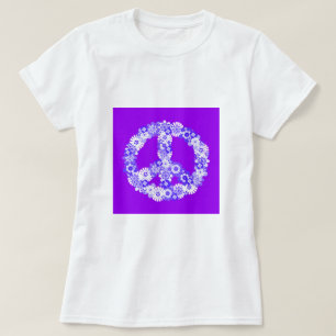 Camiseta Sinal de Paz Roxo Floral