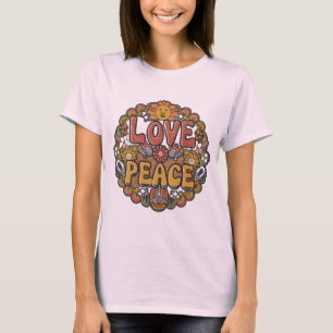 Camiseta Sinal de Paz T Shirt Hippie Costume de 70