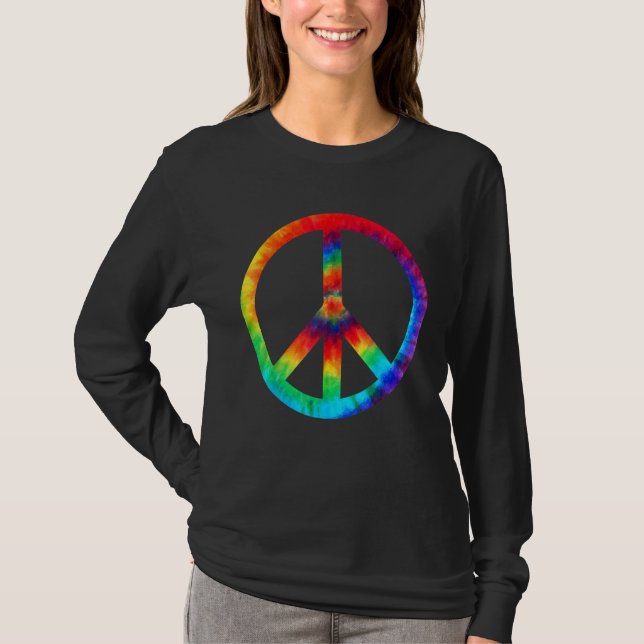 Camiseta Sinal de Paz Tie Dye Hippies Natal (Frente)
