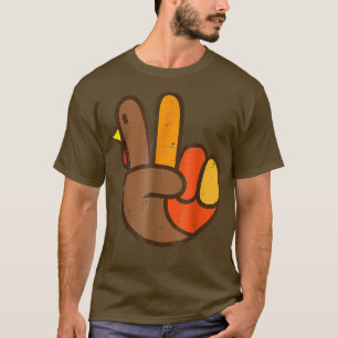 Camiseta Sinal de paz Turquia Ação de Graças Legal Hippie