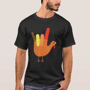 Camiseta Sinal de paz Turquia Linguagem Dia de Ação de Graç