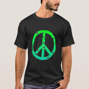 Camiseta Sinal de Paz Verde Com Buracos De Bala Salvem A Pa