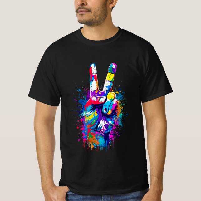 Camiseta Sinal de Paz Vibrante (Frente)