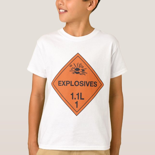 Camiseta Sinal de perigo de explosivos Classe 1.1L (Frente)