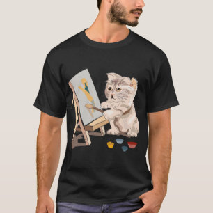 Camiseta Sinal de Pintura de Gato