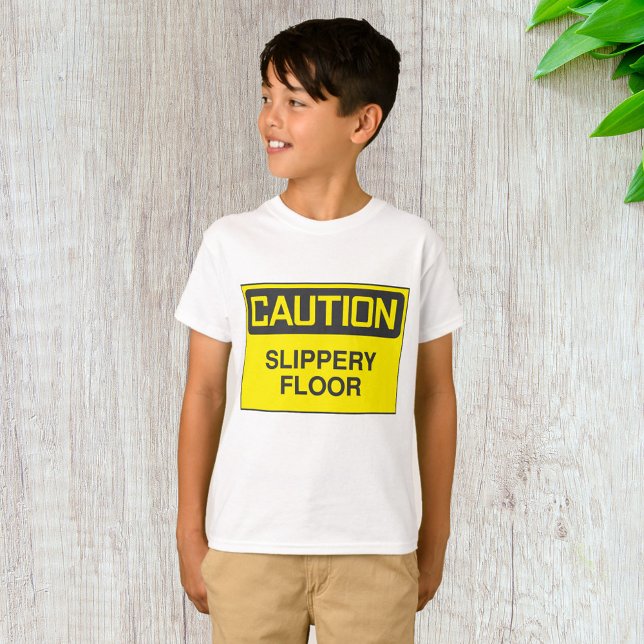 Camiseta Sinal de piso escorregadio (Criador carregado)