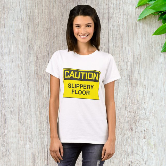 Camiseta Sinal de piso escorregadio (Criador carregado)
