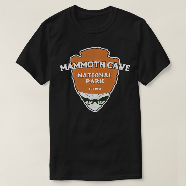 Camiseta Sinal de Ponta do Parque Nacional da Caverna Mammo (Frente do Design)