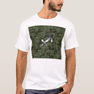 Camiseta Sinal de prata do Sagitário na floresta Digital