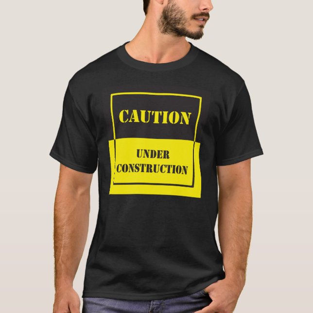 Camiseta sinal de precaução em construção (Frente)