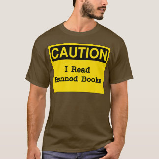 Camiseta Sinal de precaução, eu leio livros proibidos