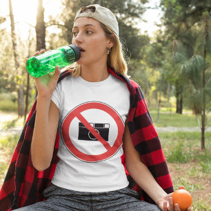Camiseta Sinal de Proibição de Fotografia