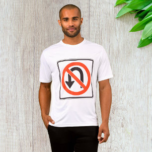 Camiseta Sinal de Proibição de Virar em U Símbolo de Segura