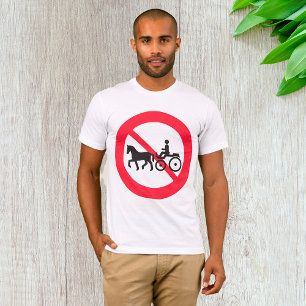 Camiseta Sinal de Proibido Veículos Puxados por Cavalos
