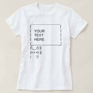 Camiseta Sinal de protesto coelho/Texto ASCII personalizáve