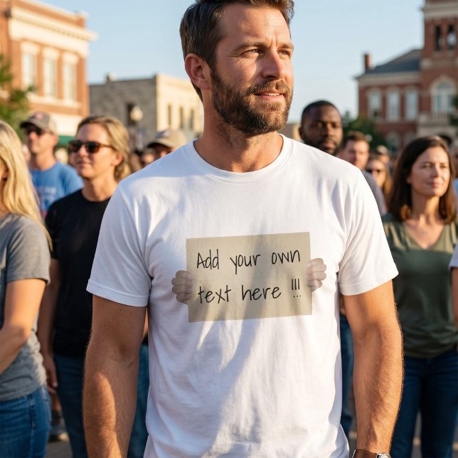 Camiseta Sinal de Protesto de Papelão - Gráfico de Placar P (Criador carregado)