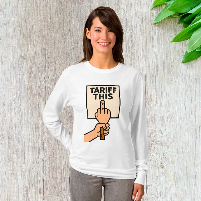 Camiseta Sinal de protesto engraçado neste dedo médio (Criador carregado)