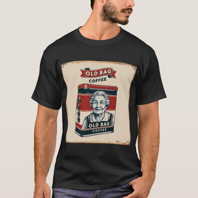 Camiseta Sinal De Publicidade Tin Para Café De Saco Antigo (Frente)