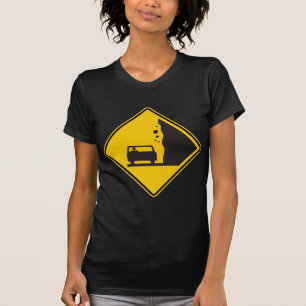 Camiseta Sinal de queda da estrada da zona da rocha