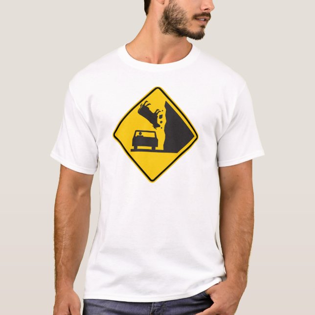 Camiseta Sinal de queda da estrada da zona da vaca (Frente)