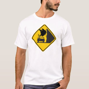 Camiseta Sinal de queda da estrada da zona do elefante