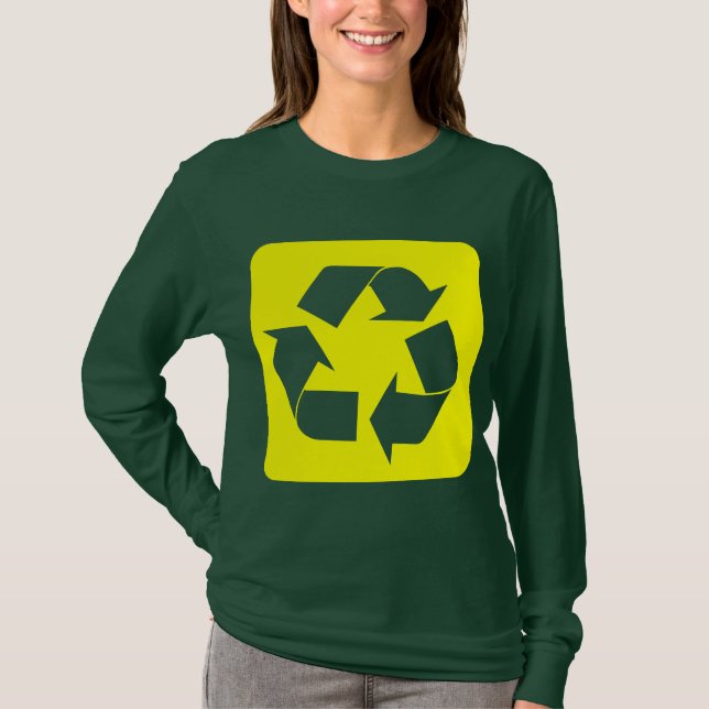 Camiseta Sinal de reciclagem - Amarelo (Frente)