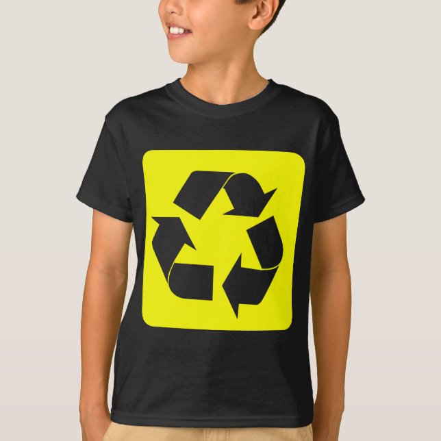 Camiseta Sinal de reciclagem - Amarelo (Frente)