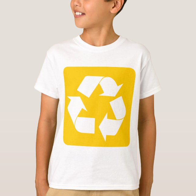 Camiseta Sinal de reciclagem - âmbar (Frente)