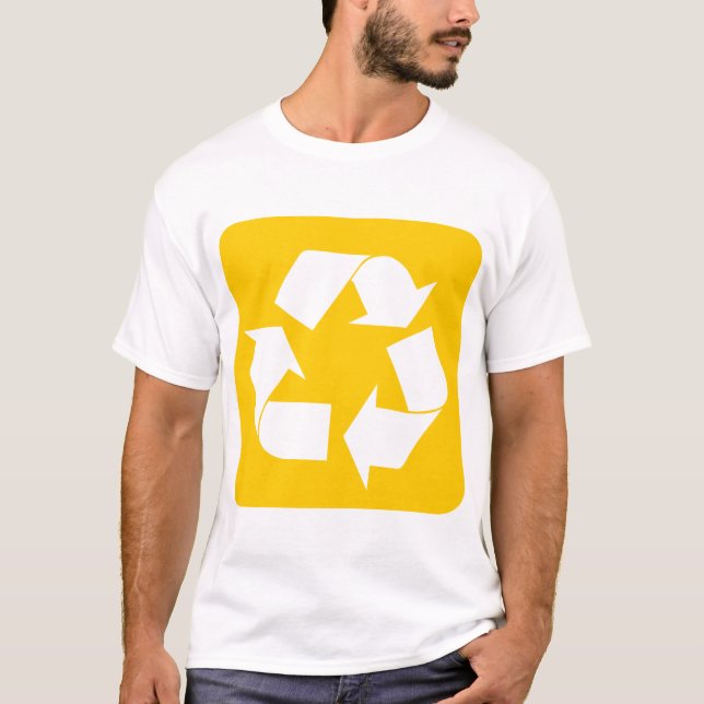 Camiseta Sinal de reciclagem - âmbar (Frente)