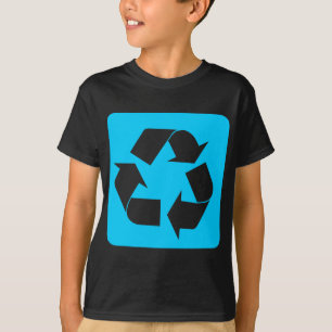 Camiseta Sinal de reciclagem - Azul-céu