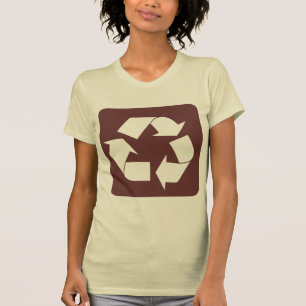 Camiseta Sinal de reciclagem - Castanho Escuro