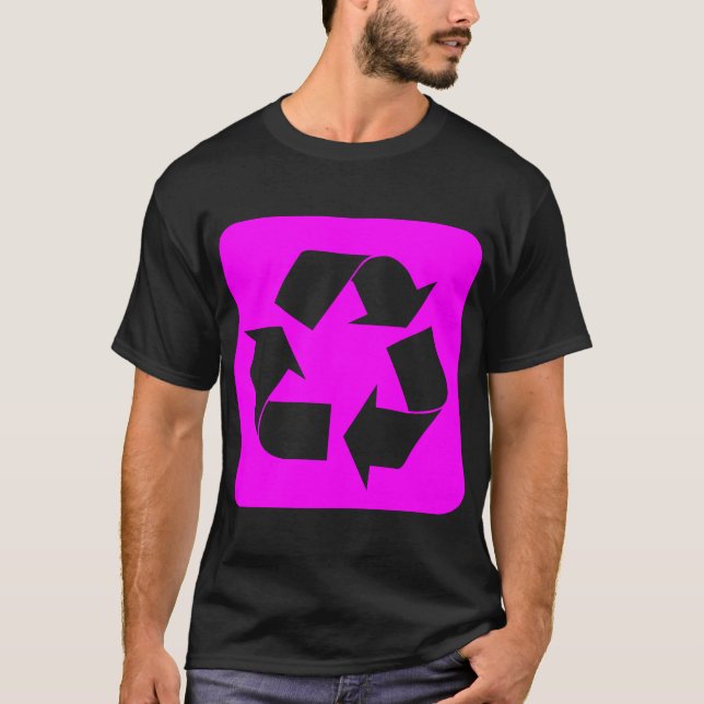 Camiseta Sinal de reciclagem - Magenta (Frente)