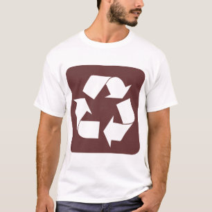 Camiseta Sinal de Reciclagem - Marrom Escuro