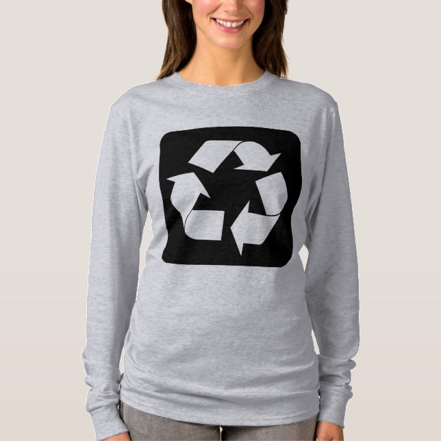 Camiseta Sinal de reciclagem - Preto (Frente)