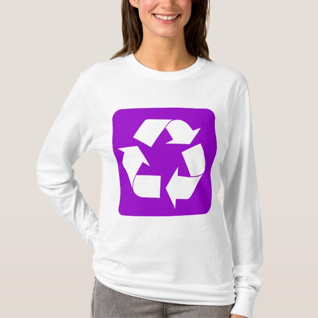 Camiseta Sinal de reciclagem - Roxo (Frente)