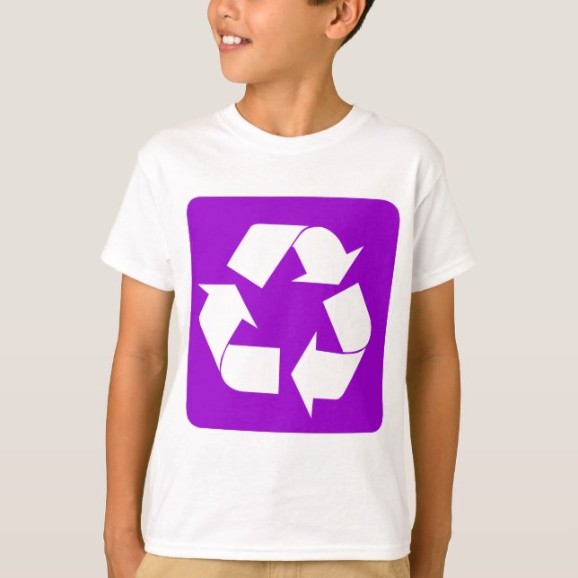 Camiseta Sinal de reciclagem - Roxo (Frente)