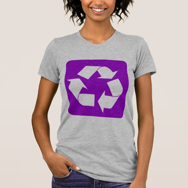 Camiseta Sinal de reciclagem - Roxo (Frente)