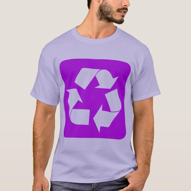 Camiseta Sinal de reciclagem - Roxo (Frente)