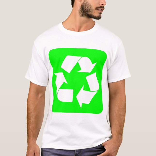 Camiseta Sinal de reciclagem - Verde (Frente)